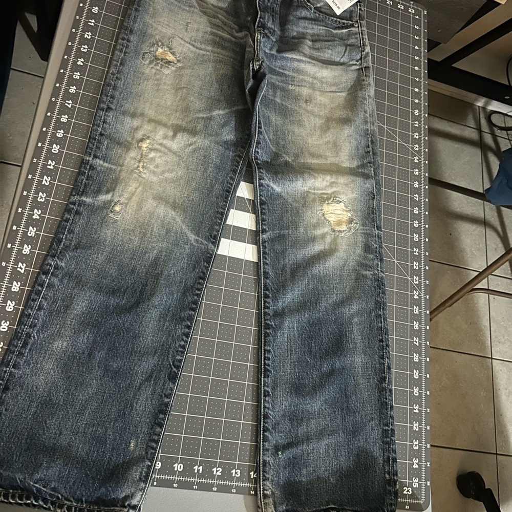 AG Adriano Goldschmied Women's Distressed Blue Jeans
